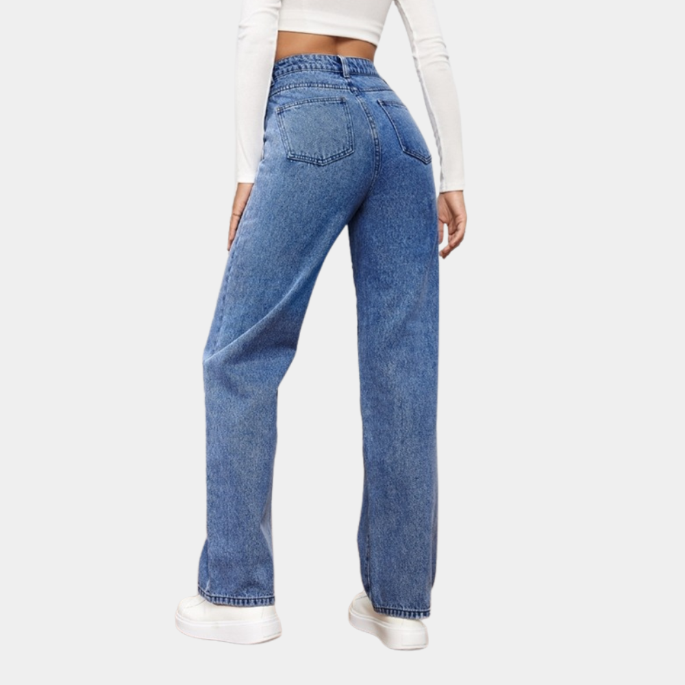 Alyanna | Women's Relaxed Fit Acid Wash Denim Jeans
