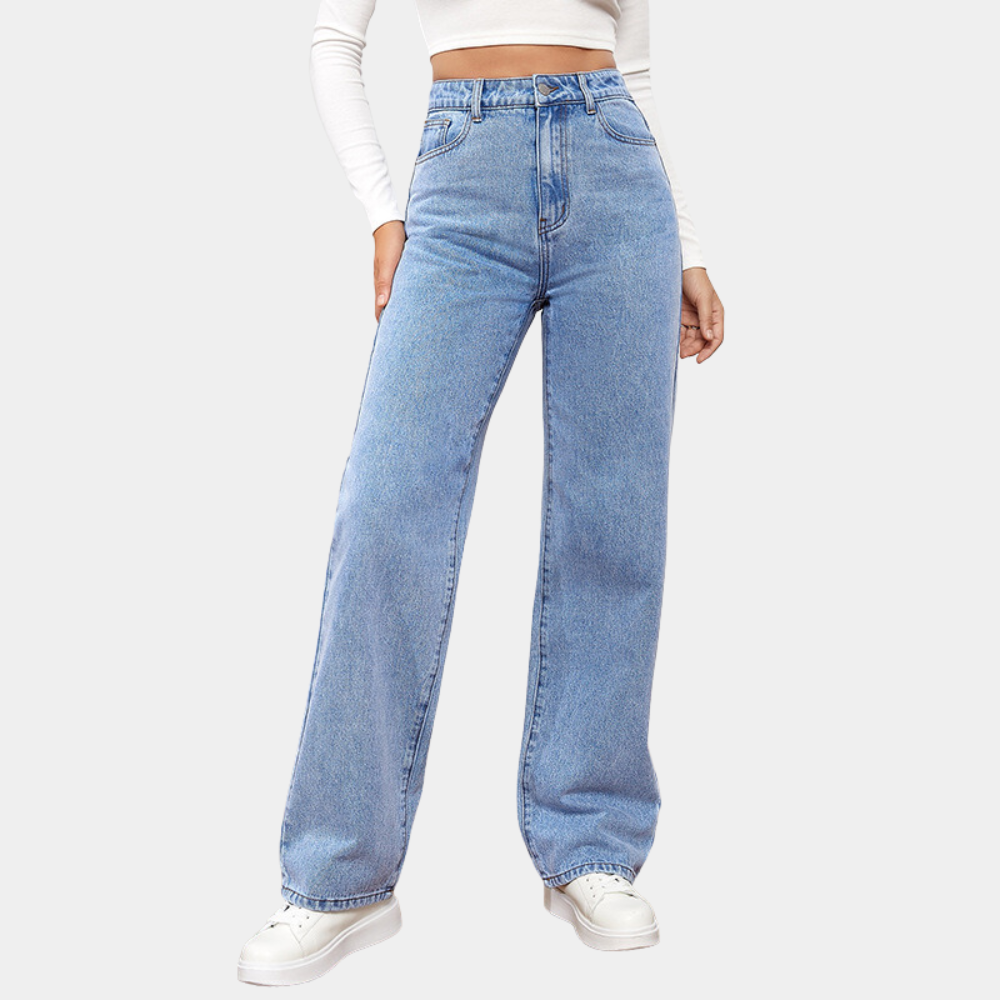 Alyanna | Women's Relaxed Fit Acid Wash Denim Jeans