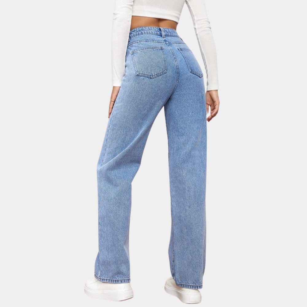 Alyanna | Women's Relaxed Fit Acid Wash Denim Jeans