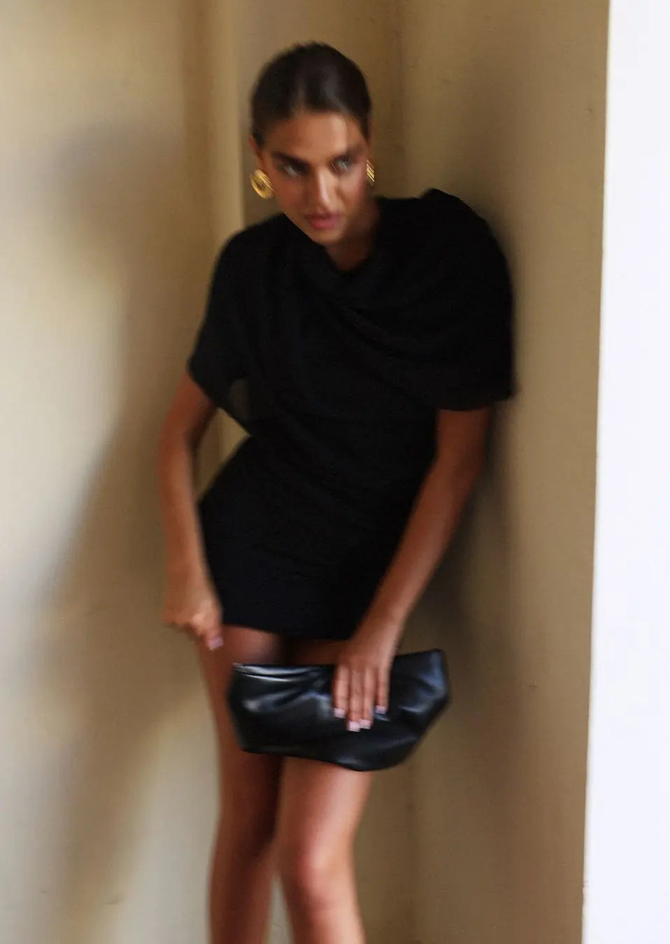 Audie Draped Mini Dress | Elegant Women's Evening Wear