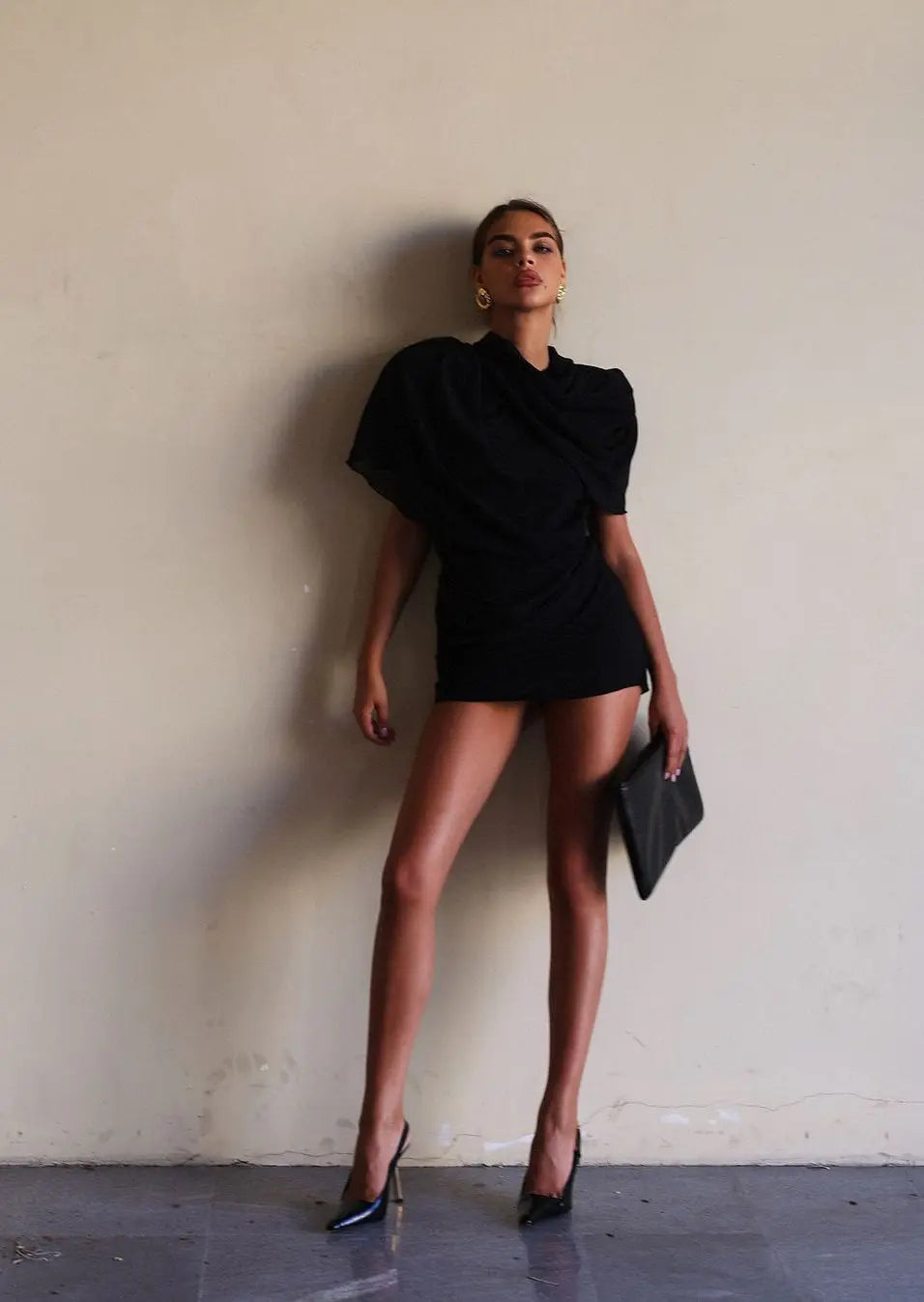 Audie Draped Mini Dress | Elegant Women's Evening Wear