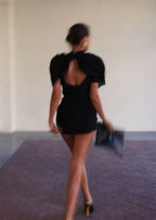 Audie Draped Mini Dress | Elegant Women's Evening Wear