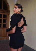 Audie Draped Mini Dress | Elegant Women's Evening Wear