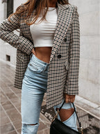 Melany Houndstooth Pattern Blazer | Women's Classic Outerwear