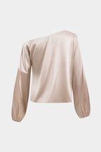 Aisha | Elegant Women's One-Shoulder Satin Blouse
