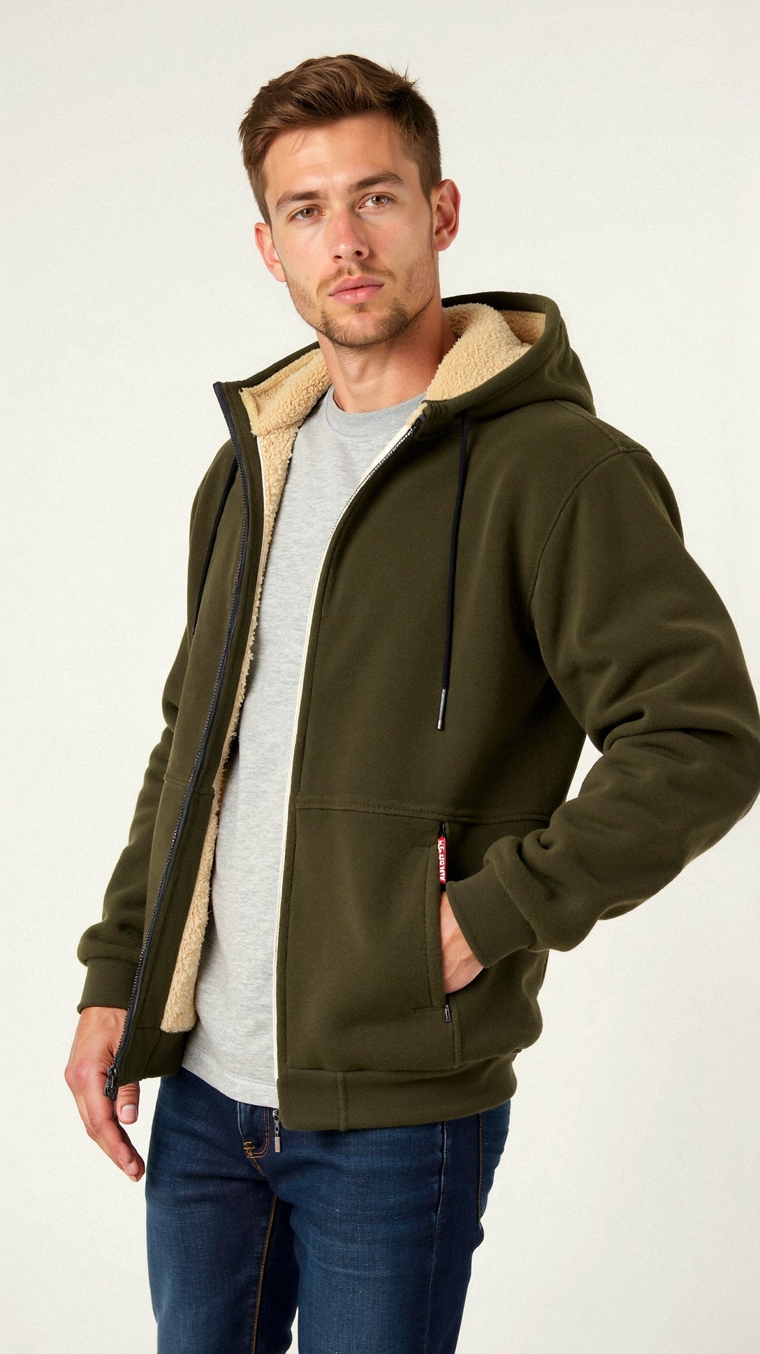 Eleazar | Men's Sherpa-Lined Hoodie Jacket