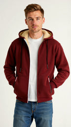 Eleazar | Men's Sherpa-Lined Hoodie Jacket