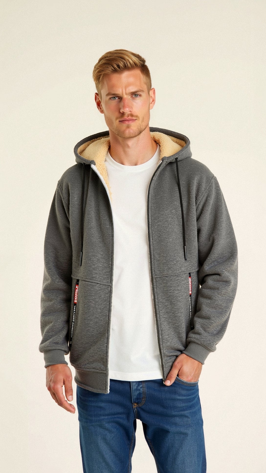 Eleazar | Men's Sherpa-Lined Hoodie Jacket