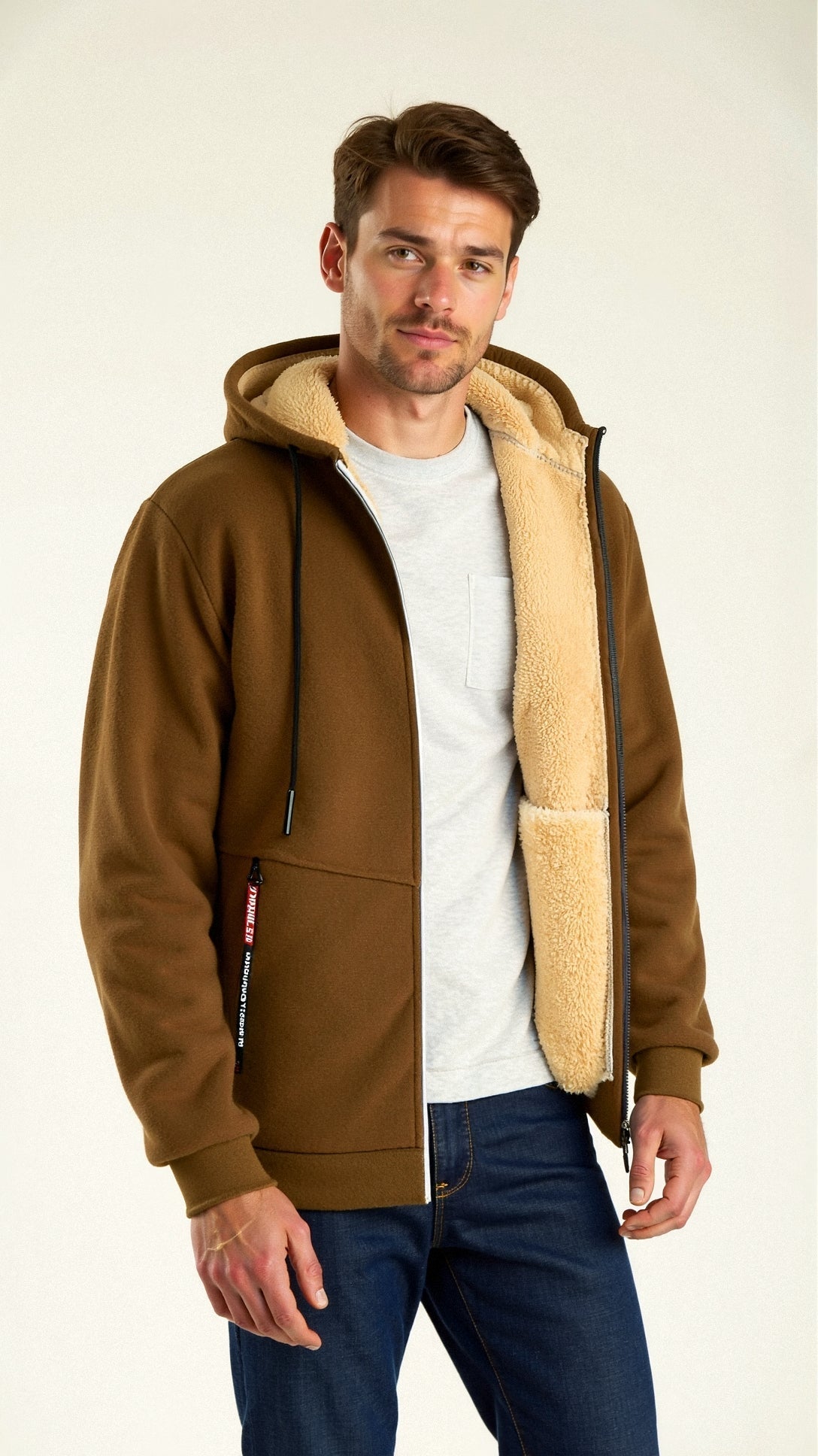 Eleazar | Men's Sherpa-Lined Hoodie Jacket