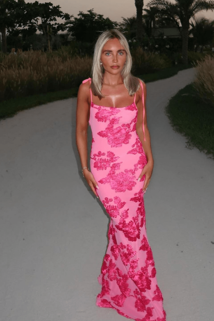 Polly | Elegant Women's Floral Applique Evening Gown