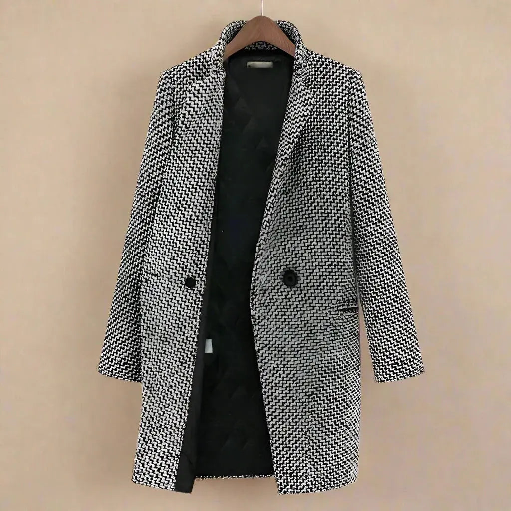 Sabine Houndstooth Overcoat | Elegant Outerwear for Adults