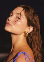 Jolene Twisted Gold & Silver Tone Statement Earrings for Women