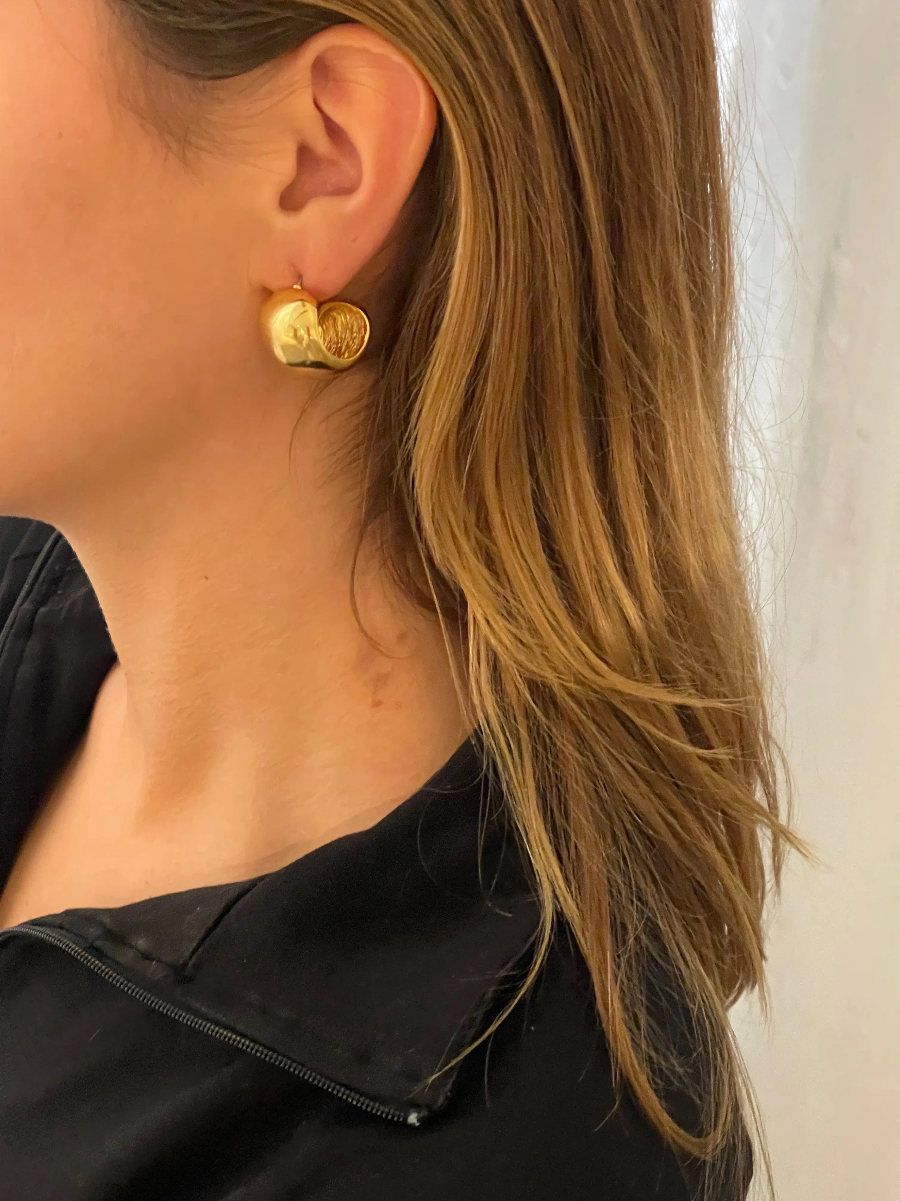 Adalyn Sculptural Gold Hoop Earrings | Elegant Women's Jewelry