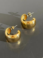 Adalyn Sculptural Gold Hoop Earrings | Elegant Women's Jewelry