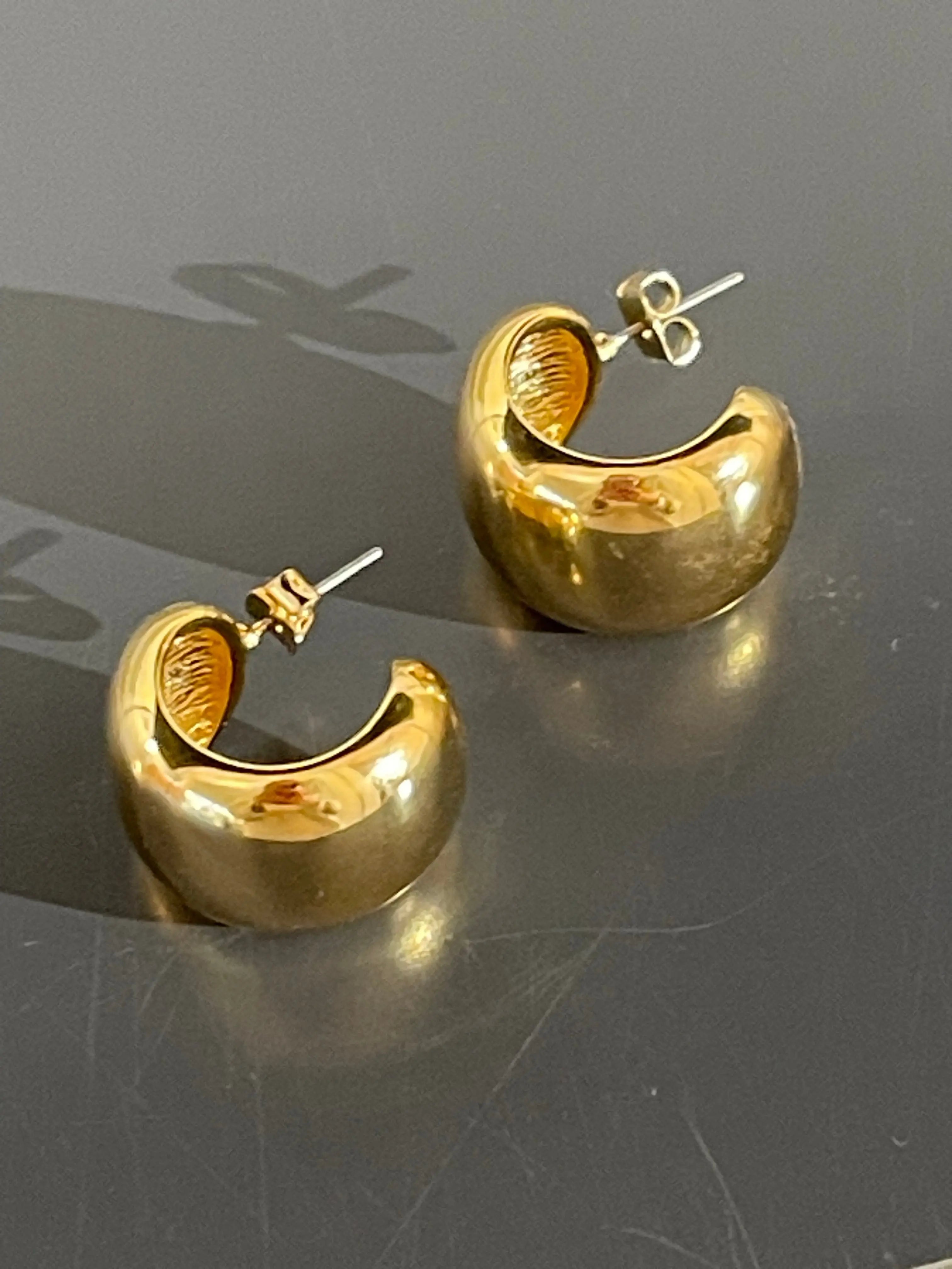 Adalyn Sculptural Gold Hoop Earrings | Elegant Women's Jewelry