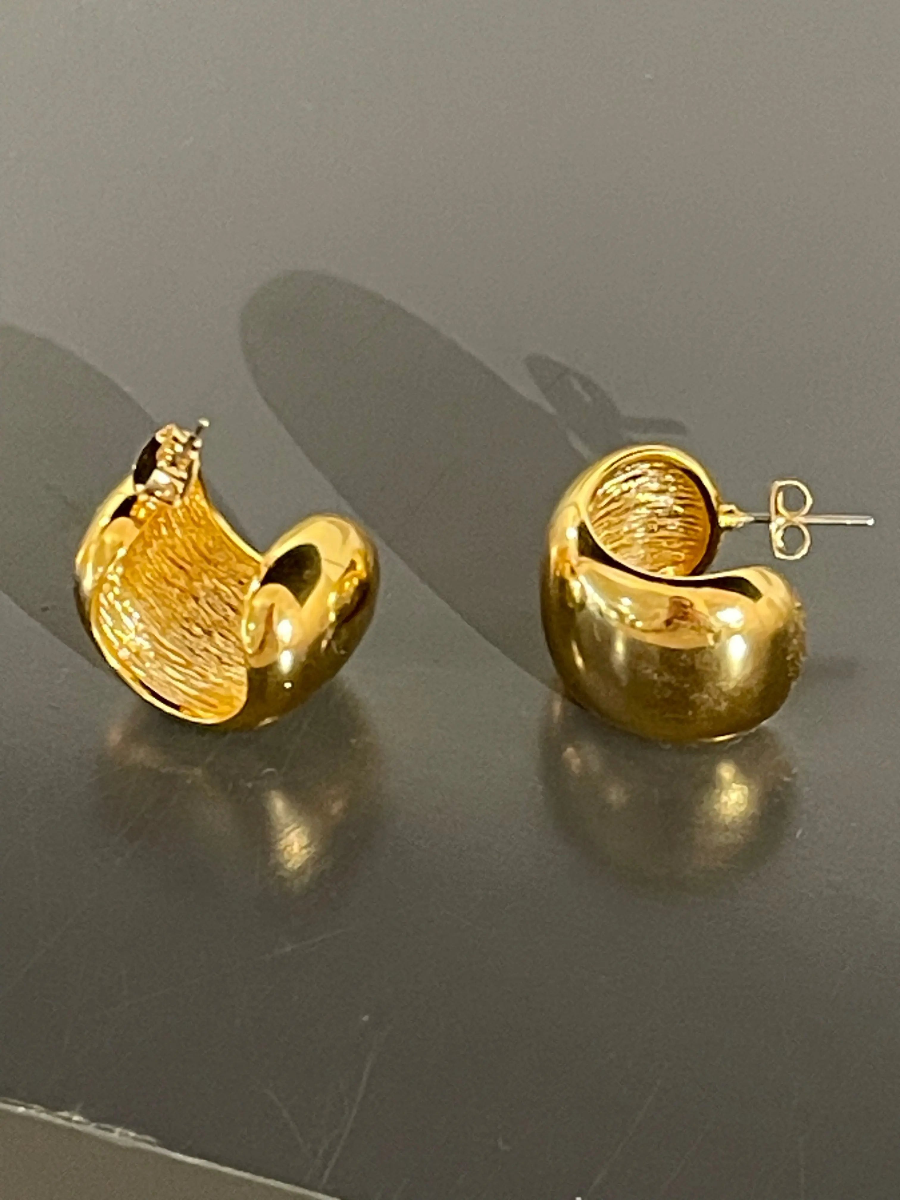 Adalyn Sculptural Gold Hoop Earrings | Elegant Women's Jewelry