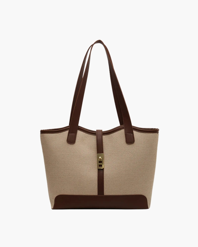 Janyce | Elegant Women's Canvas & Faux Leather Tote Bag