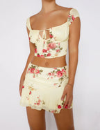 Donetta | Young Women's Floral Co-ord Set (Top & Skirt)