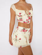 Donetta | Young Women's Floral Co-ord Set (Top & Skirt)