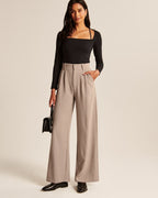 Jaelyn | Women's High-Waisted Wide-Leg Trousers
