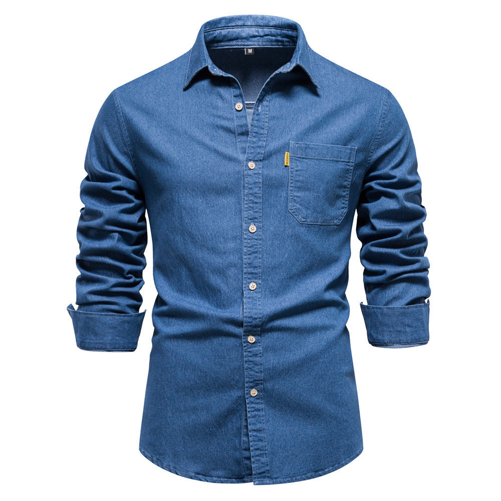 Enoch Men's Premium Denim Shirt with Chest Pocket