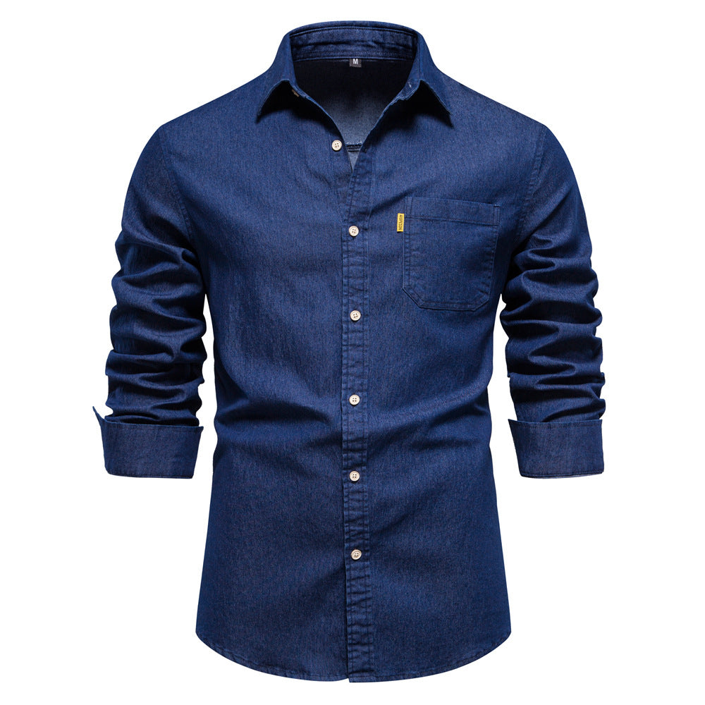 Enoch Men's Premium Denim Shirt with Chest Pocket