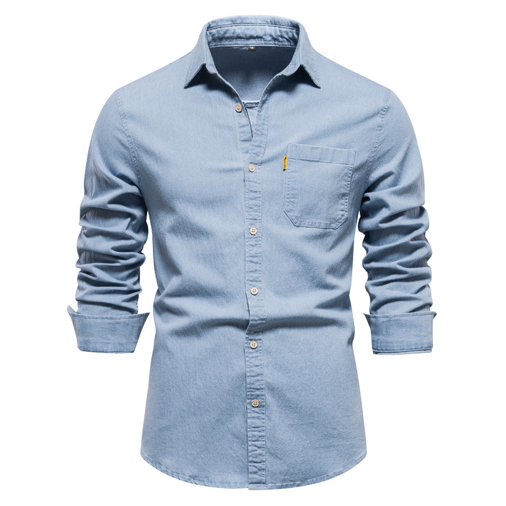 Enoch Men's Premium Denim Shirt with Chest Pocket