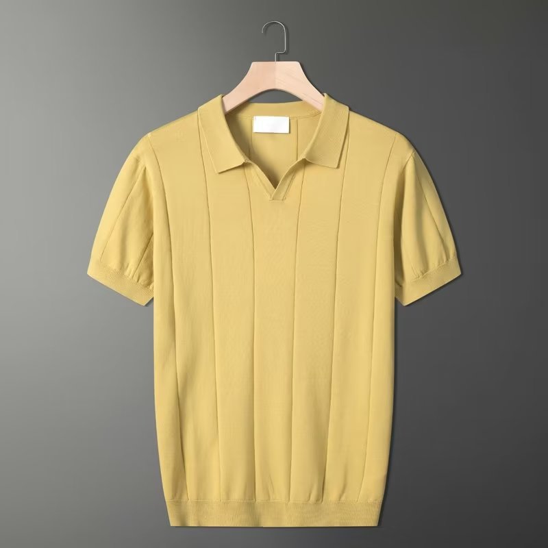 Masiah | Men's Ribbed Knit Polo Shirt
