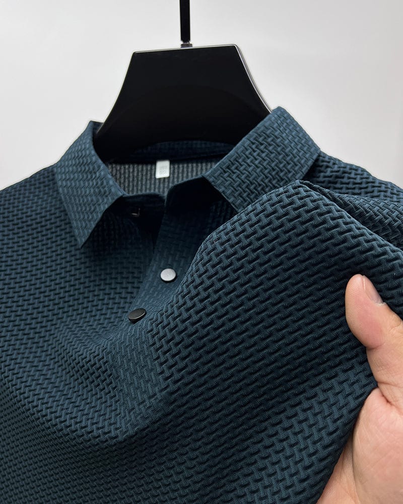 Hawthorne Men's Textured Woven Polo Shirt