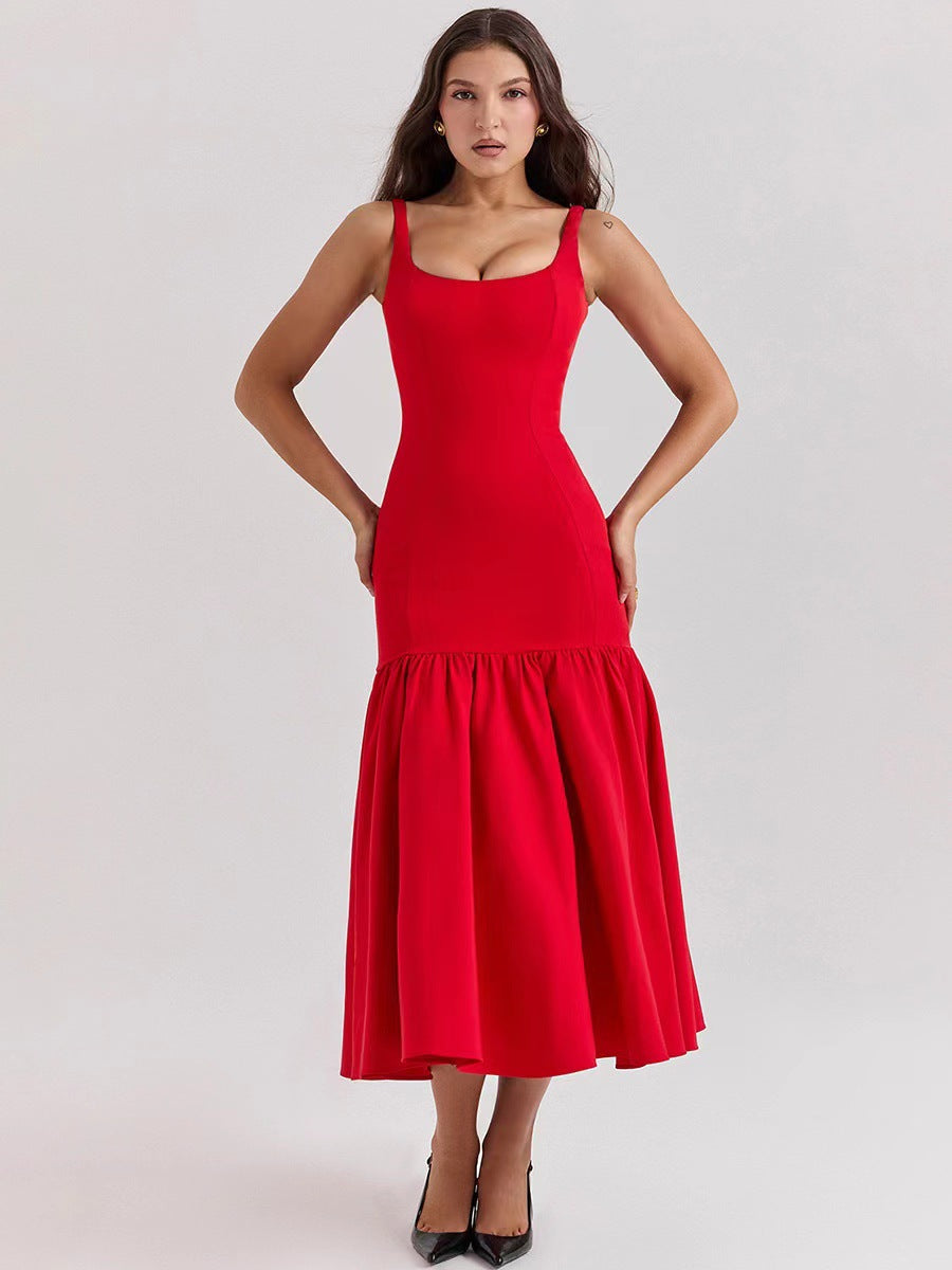 Sania | Elegant Women's Midi Dress with Voluminous Skirt