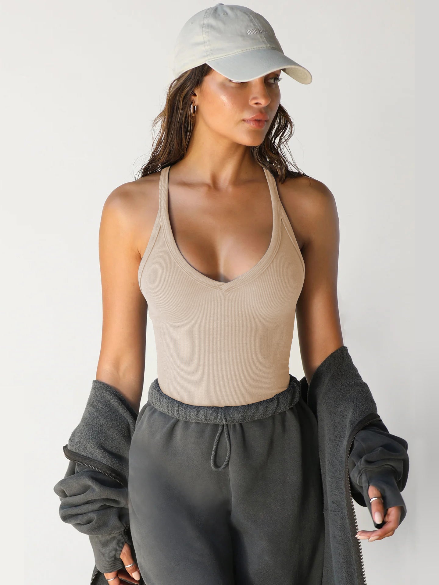 Marci Ribbed V-Neck Tank Top | Stylish Women's Athleisure
