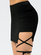 Noma | Women's Edgy Ribbed Mini Skirt