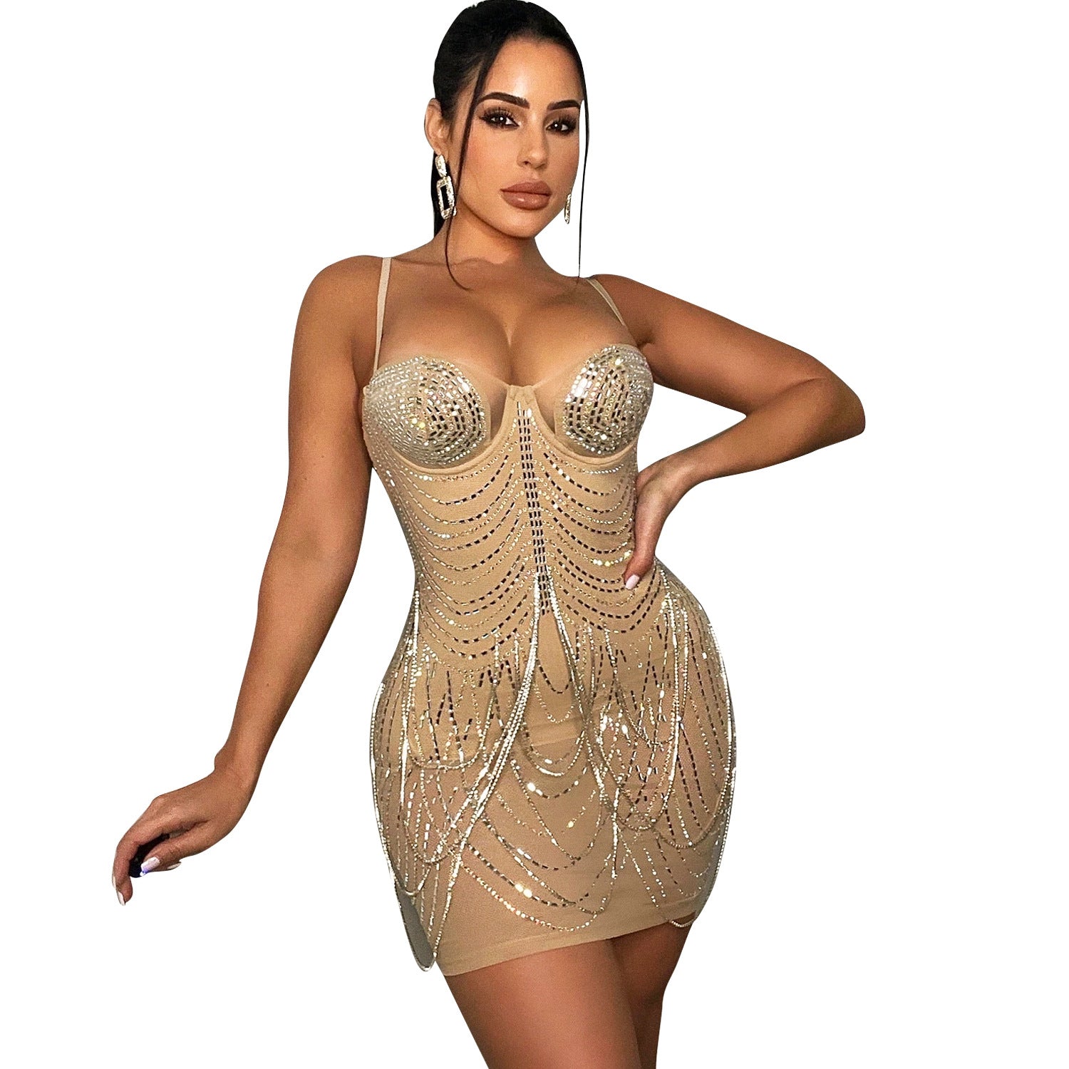 Shavonne | Women's Glamorous Embellished Mini Dress