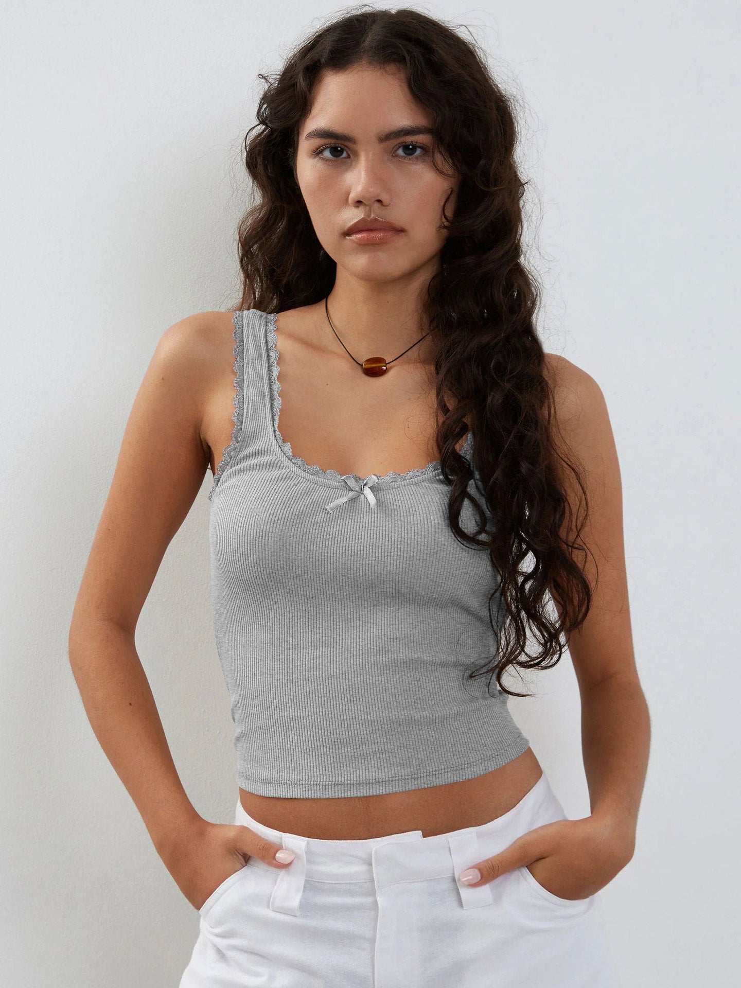 Marbella | Young Women's Lace Trim Tank Top