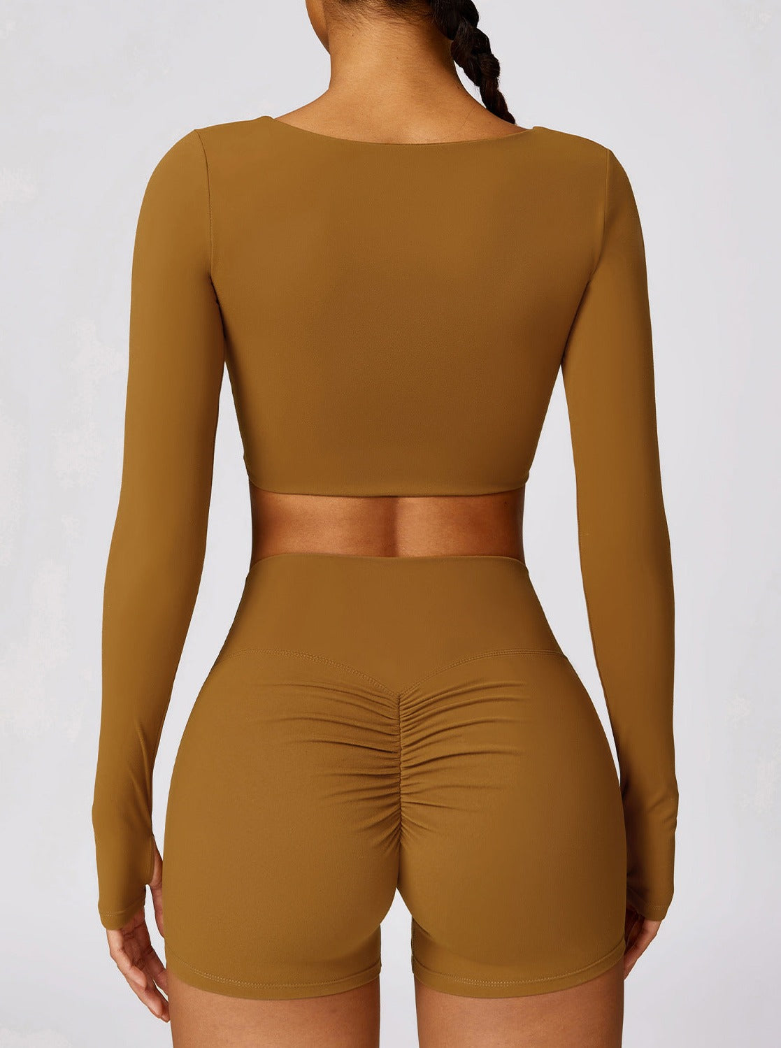 Kristiana | Women's Seamless Twisted Crop Top & Shorts Set