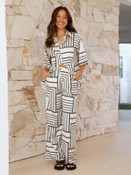 Lavender | Chic Women's Geometric Two-piece Set