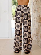 Sindy | Women's Checkerboard Shell Print Pajama Set