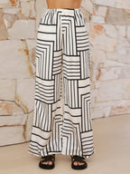 Lavender | Chic Women's Geometric Two-piece Set