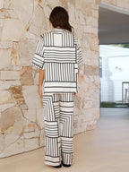 Lavender | Chic Women's Geometric Two-piece Set