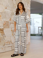 Lavender | Chic Women's Geometric Two-piece Set