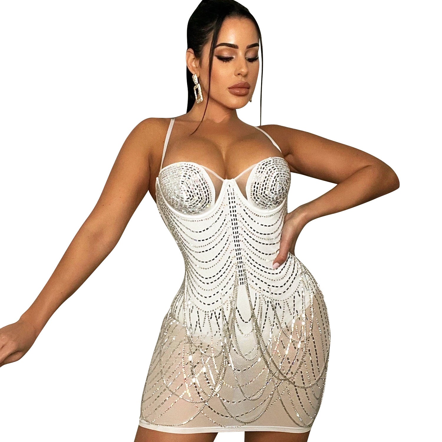 Shavonne | Women's Glamorous Embellished Mini Dress