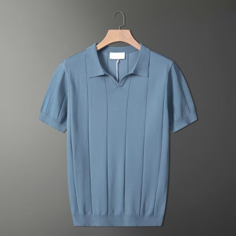 Masiah | Men's Ribbed Knit Polo Shirt