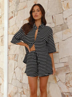 Alyse | Chic Women's Horizontal Stripe Two-piece Set