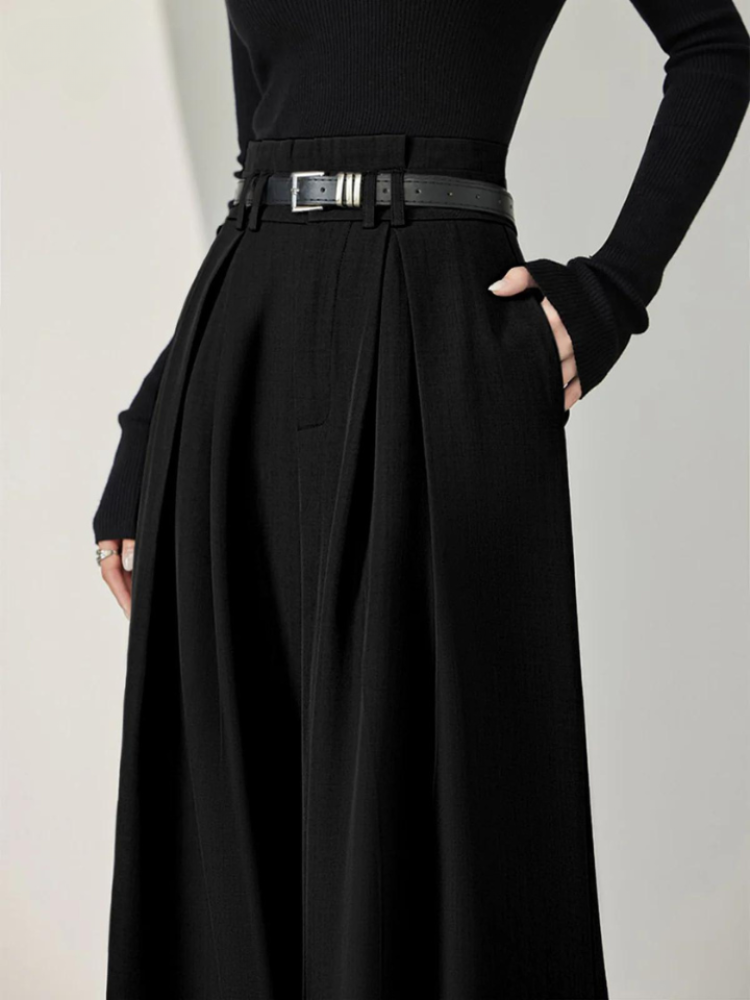 Kristen | Elegant High-Waisted Wide-Leg Women's Trousers