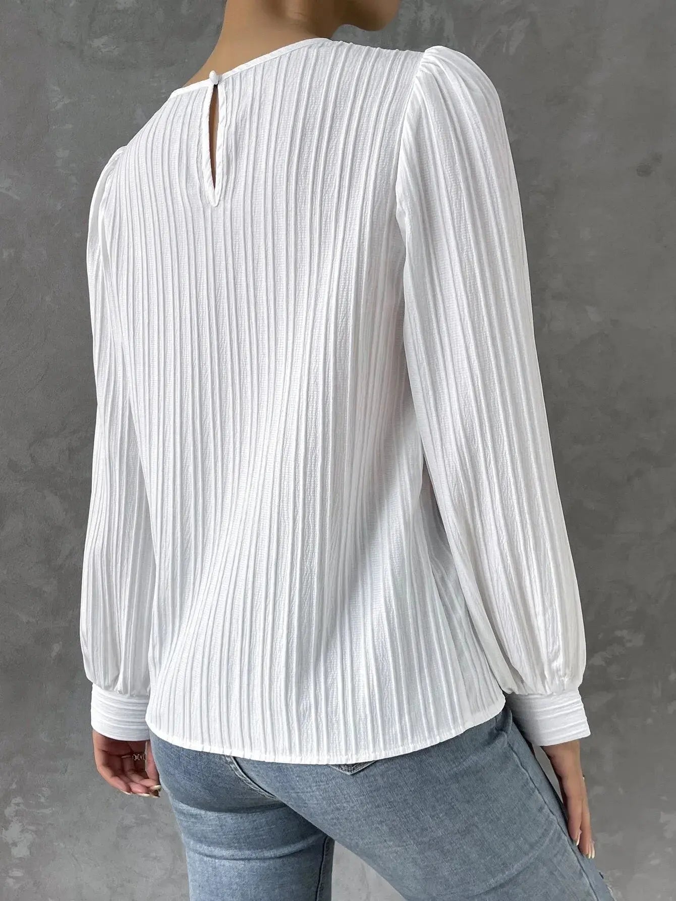 Nya | Women's Elegant Pleated Long Sleeve Top