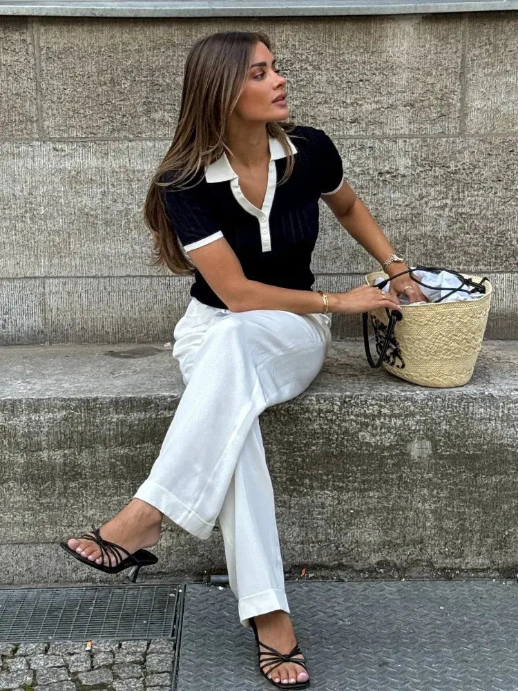 Nautica | Stylish Women's Ribbed Knit Polo Shirt