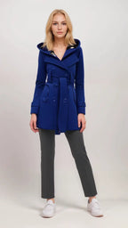 Donald Plaid-Lined Hooded Trench Coat for Women