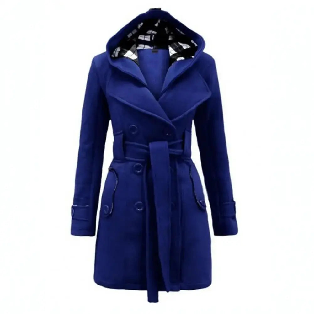 Donald Plaid-Lined Hooded Trench Coat for Women