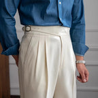 Darwin | Men's High-Waisted Pleated Satin Trousers