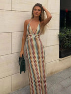 Dione | Women's Bohemian Halter Maxi Dress